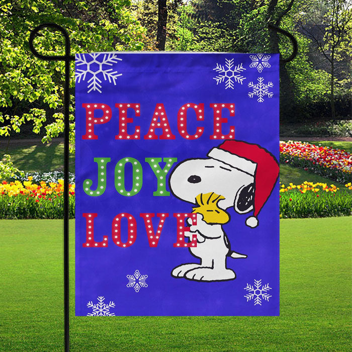 Peanuts Snoopy And Woodstock Christmas Garden Flags Yard Outdoor Lawn 12 X 18