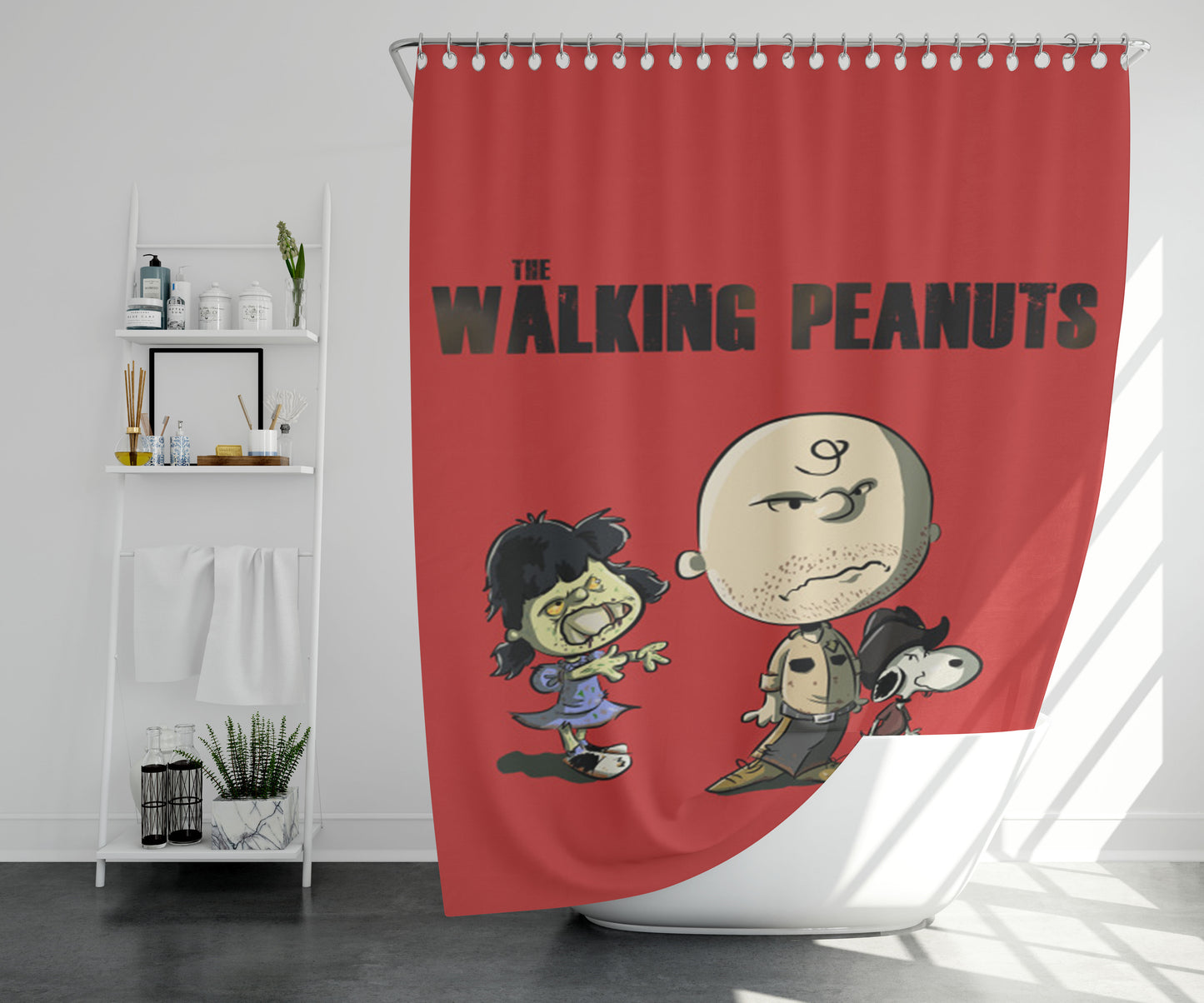 The Walking Peanuts Bathroom Shower Curtain Fabric Waterproof | 66 X 72 Inch