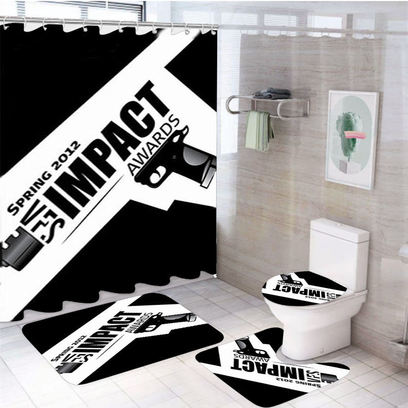 Spring 01 Vfs Impact Awar 4Pcs Bathroom Non-Slip Rugs Shower Curtain Fabric Waterproof