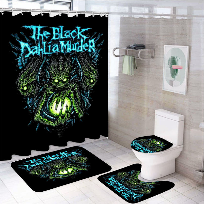 The Black Dahlia Murder Art Alien 4Pcs Bathroom Non-Slip Rugs Shower Curtain Fabric Waterproof