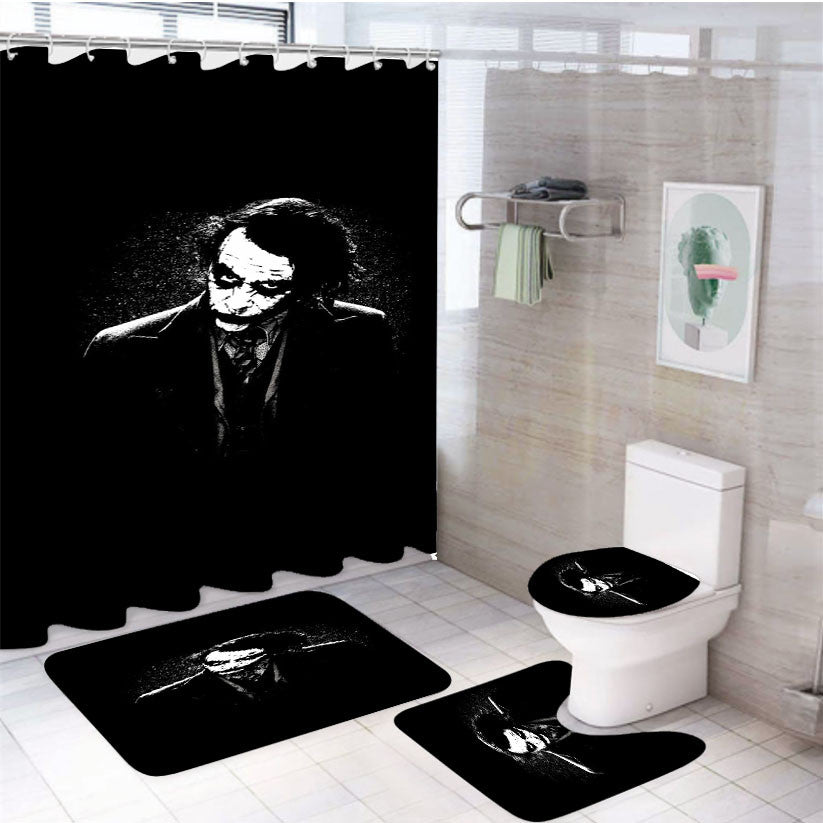 The Joker Batman 4Pcs Bathroom Non-Slip Rugs Shower Curtain Fabric Waterproof