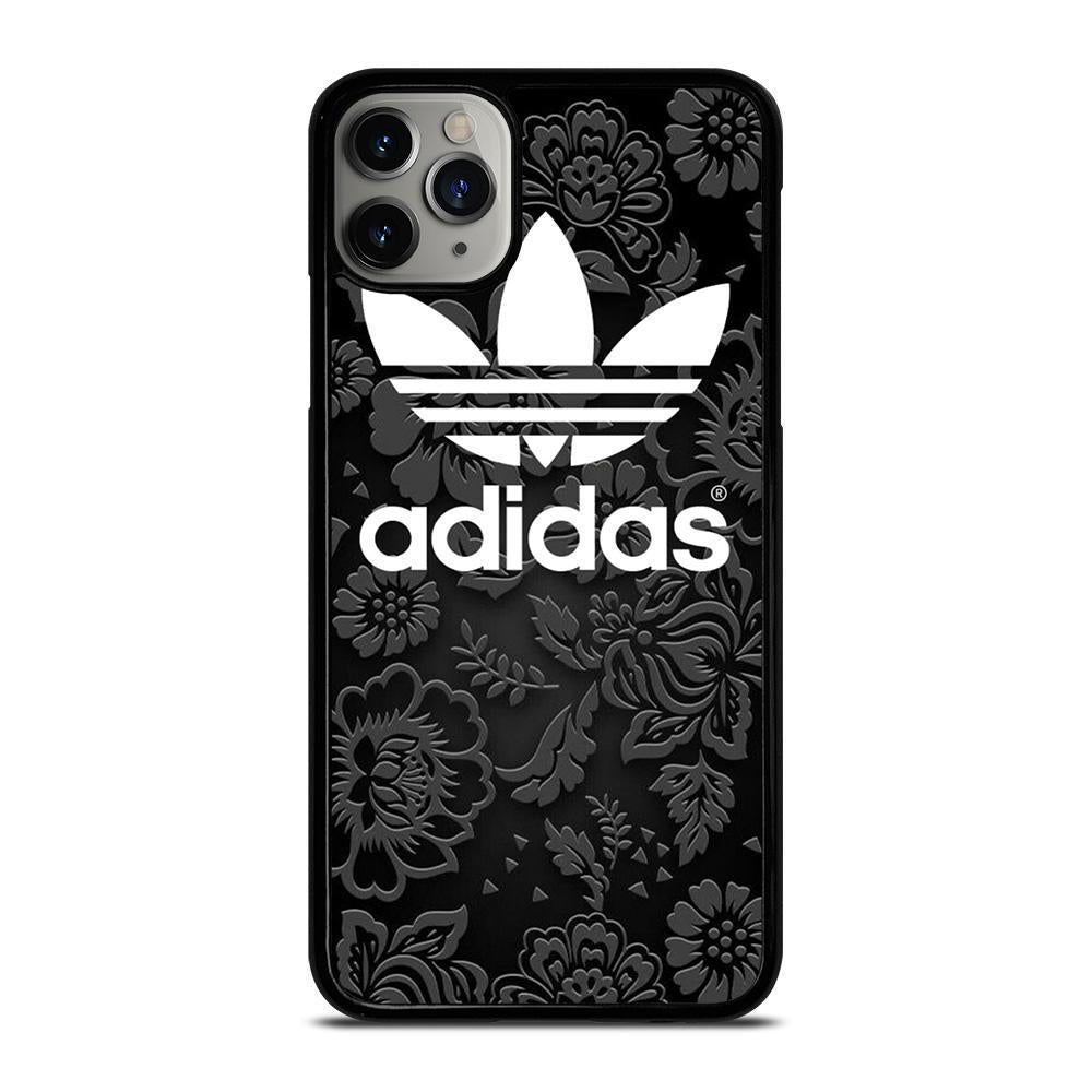 Adidas Logo Black Floral iPhone 15 | 16 Pro Max Case
