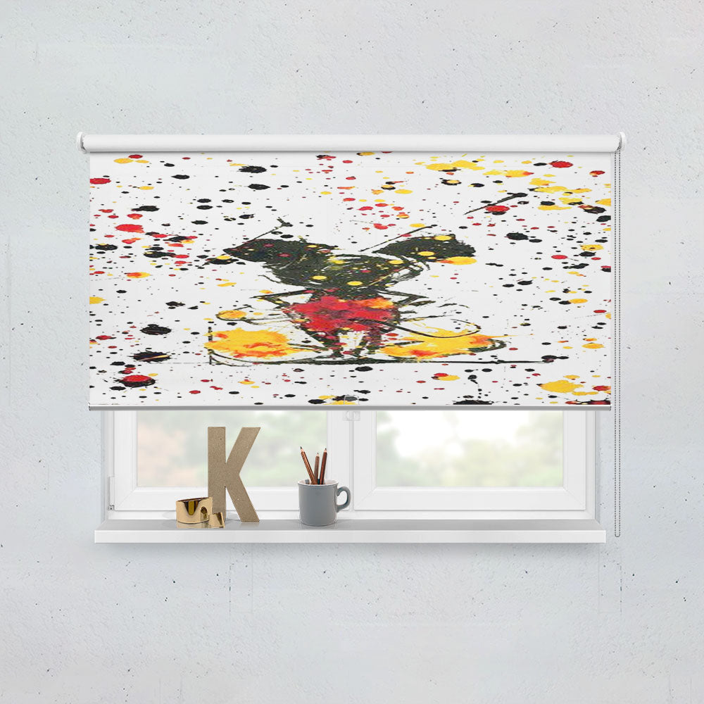 Abstract Painting Mickey Mouse Wallpaper Window Roller Blinds Shades