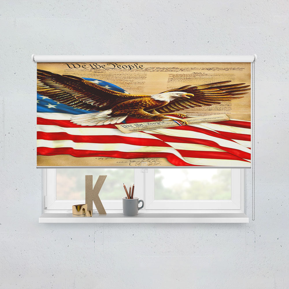 American Flag Eagle Window Roller Blinds Shades