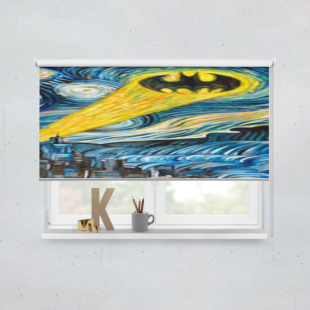 Batman Logo Starry Night Window Roller Blinds Shades