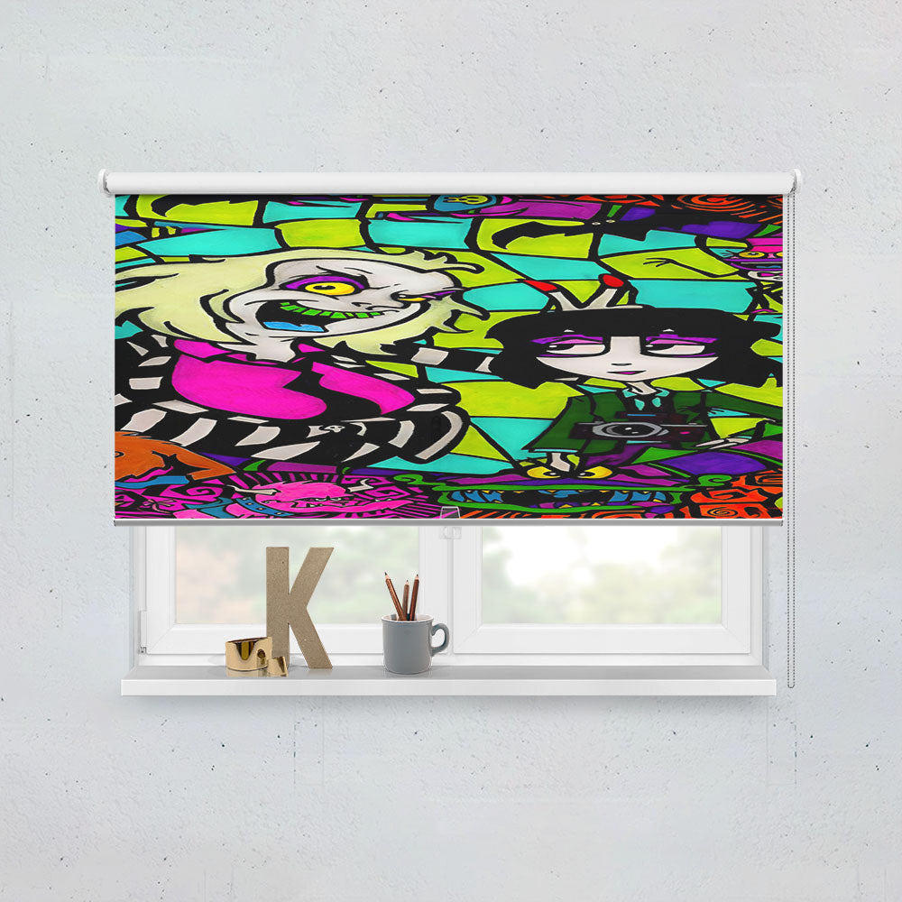 Beetlejuice Tim Burton Cartoon Glass Window Roller Blinds Shades