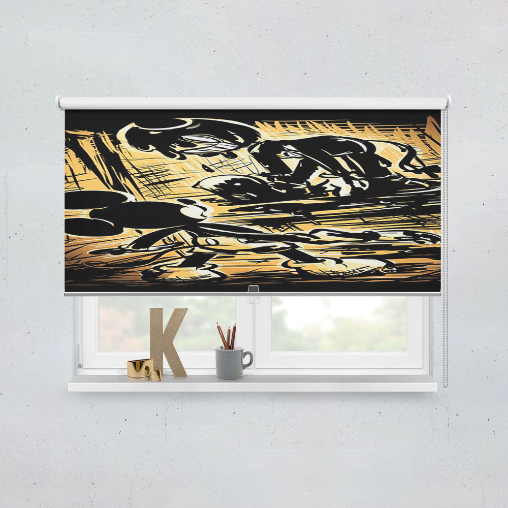 Bendy The Ink Machine Creepy Scary Mickey Mouse Window Roller Blinds Shades