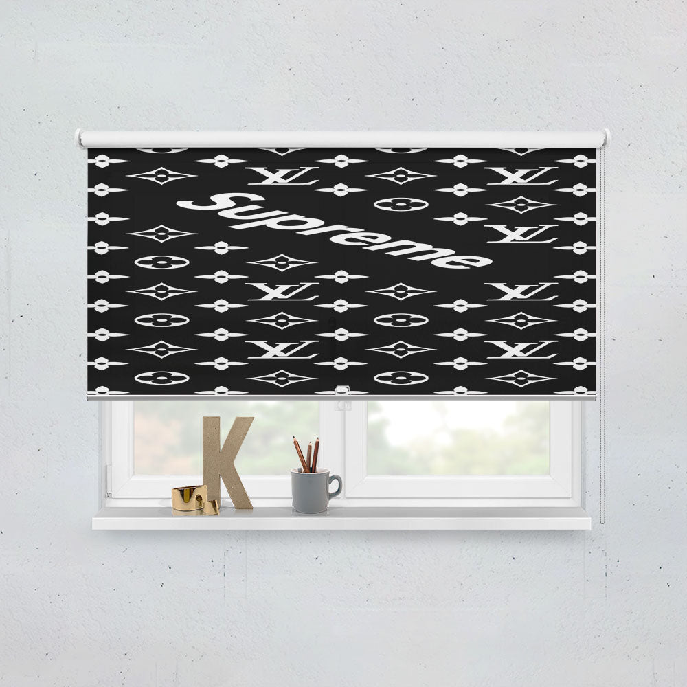 Black Supreme Louis Vuitton Pattern Window Roller Blinds Shades