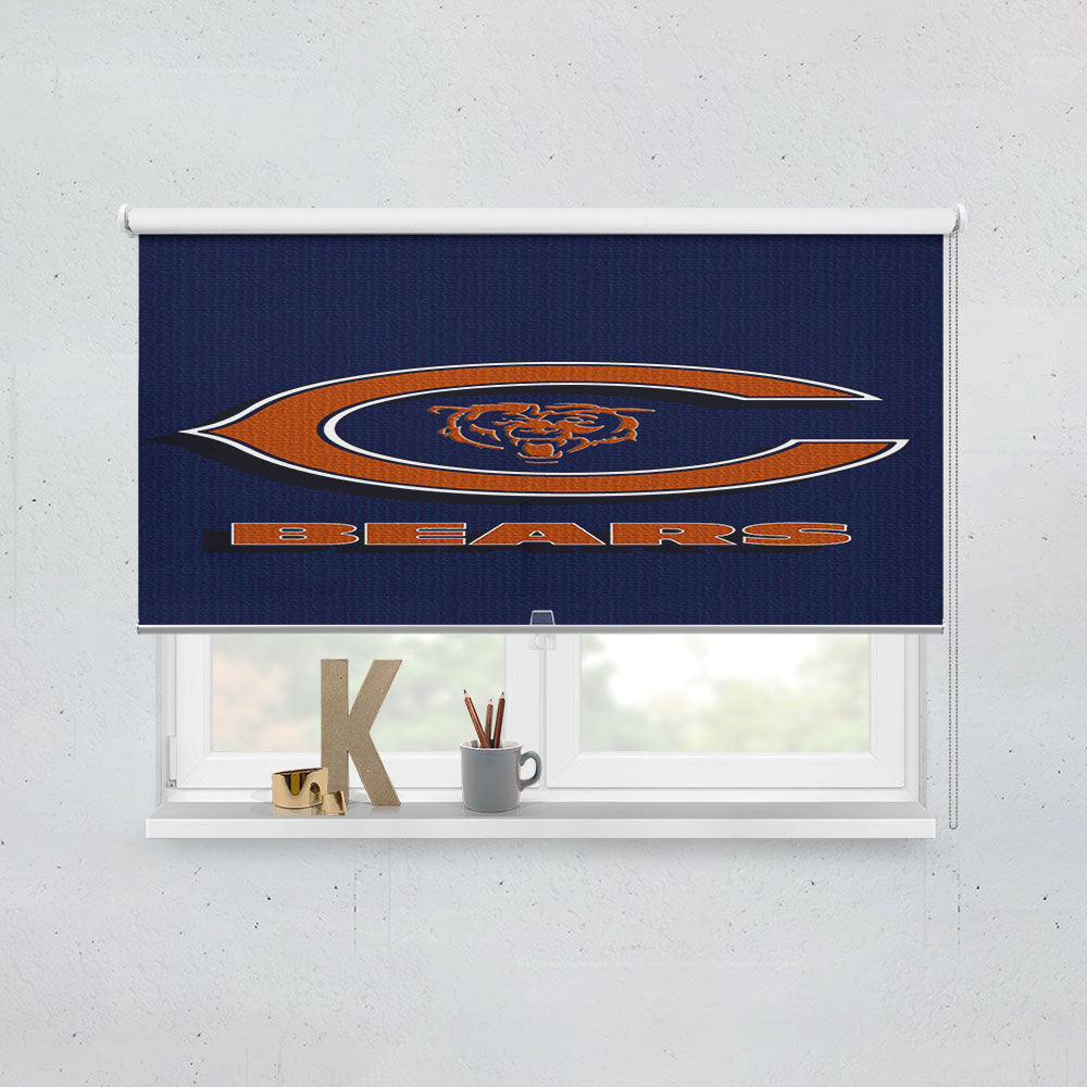 Blue Chicago Bears Nfl Logo Window Roller Blinds Shades