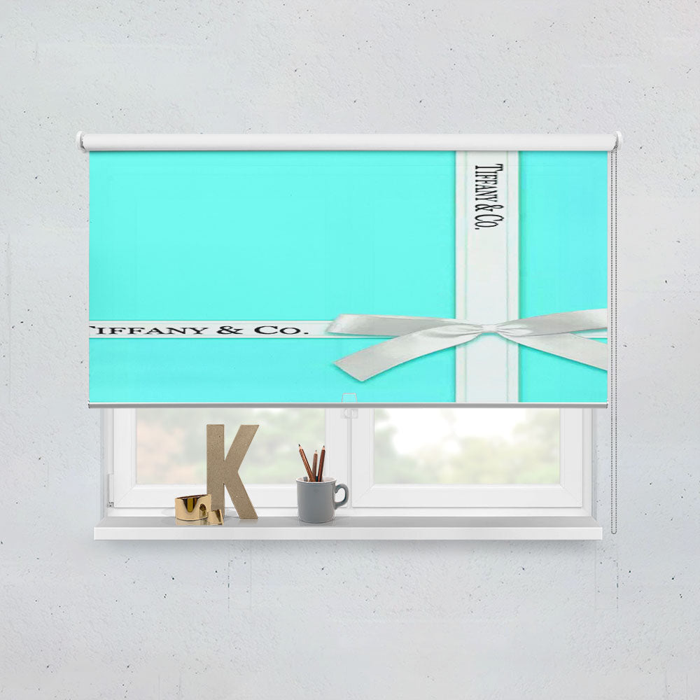 Blue Tiffany And Co Box Window Roller Blinds Shades