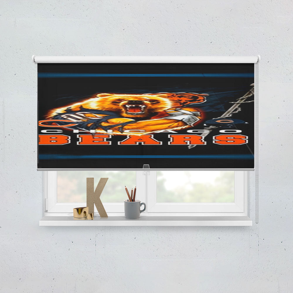 Chicago Bears Nfl Black 1 Window Roller Blinds Shades
