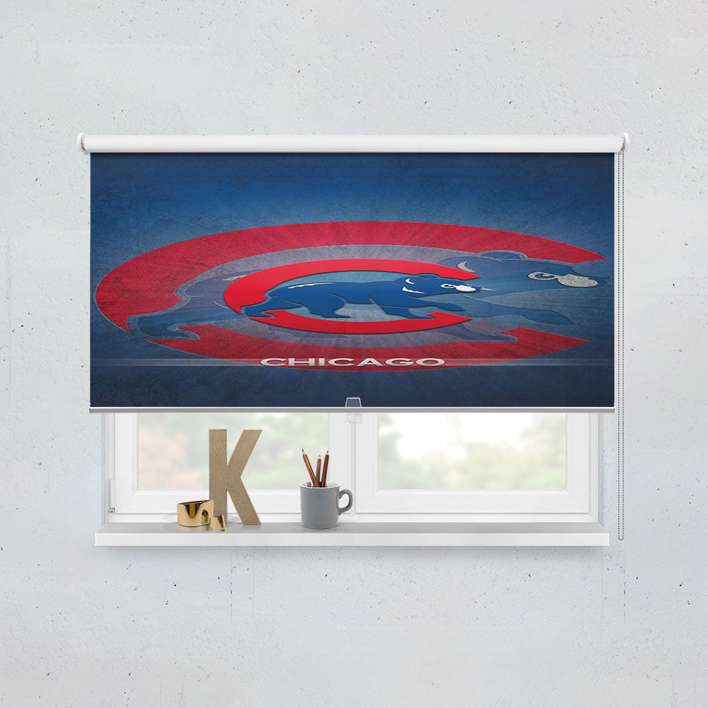 Chicago Cubs Crack Pattern Window Roller Blinds Shades