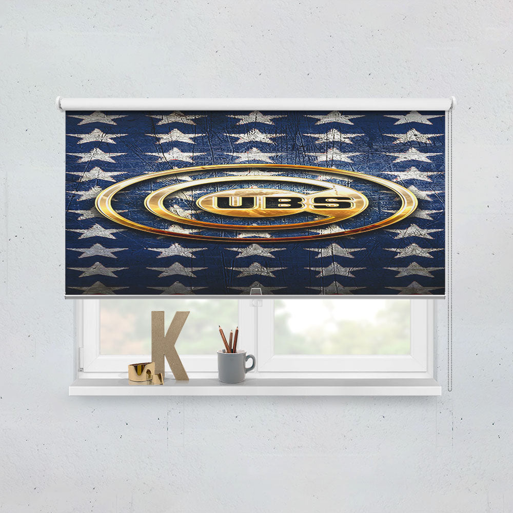 Chicago Cubs Golden Logo Usa Window Roller Blinds Shades