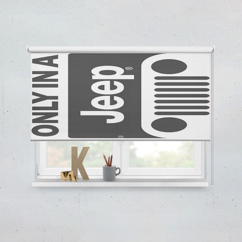 Classic Jeep Wrangler Logo Window Roller Blinds Shades