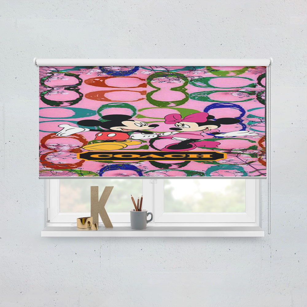 Coach Pink Flower Mickey Minnie Window Roller Blinds Shades