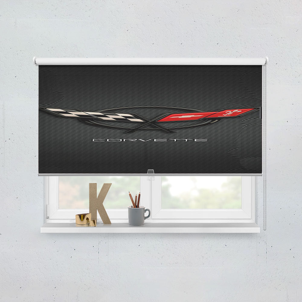 Corvette Logo Window Roller Blinds Shades