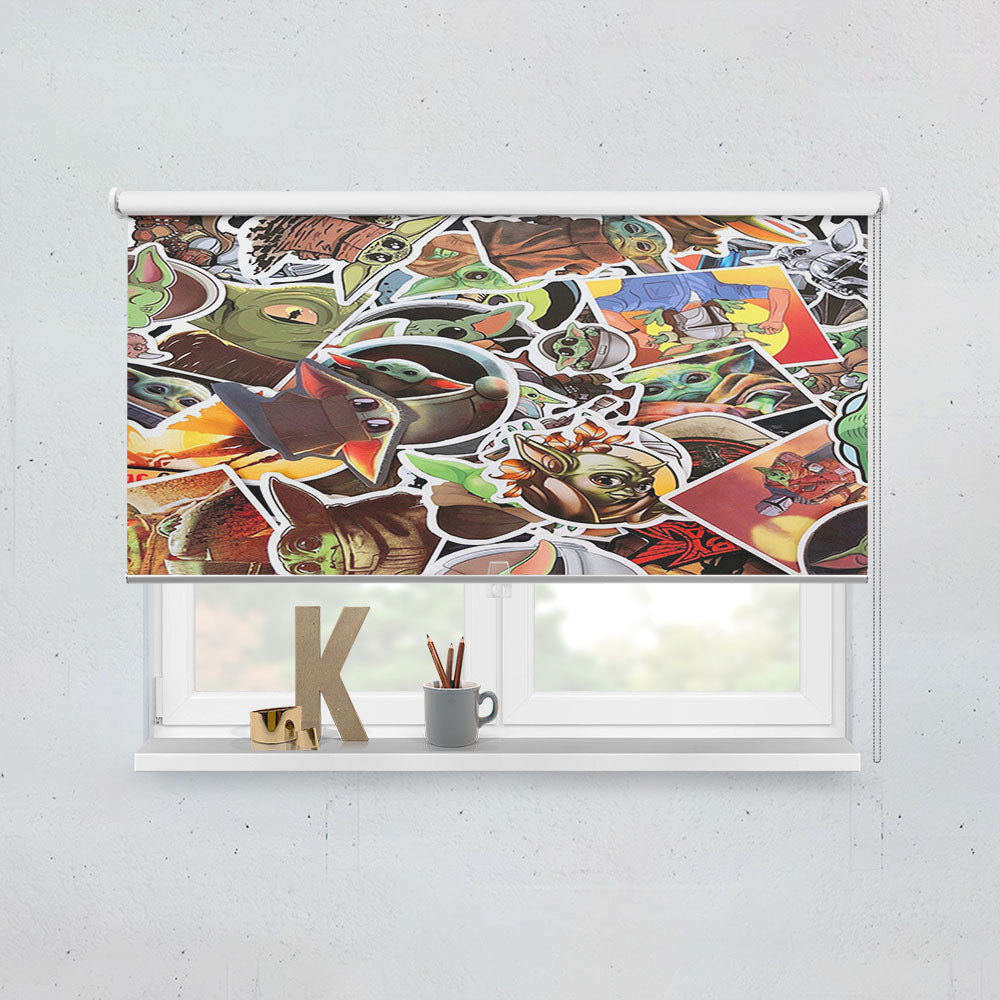 Cute Baby Yoda Star Wars The Mandalorian Stickers Window Roller Blinds Shades