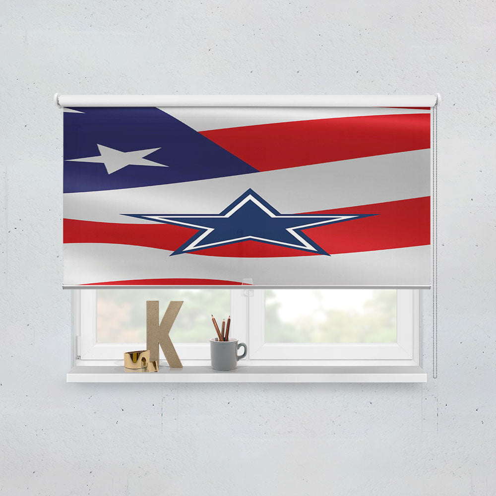 Dallas Cowboys X United State Flag Window Roller Blinds Shades