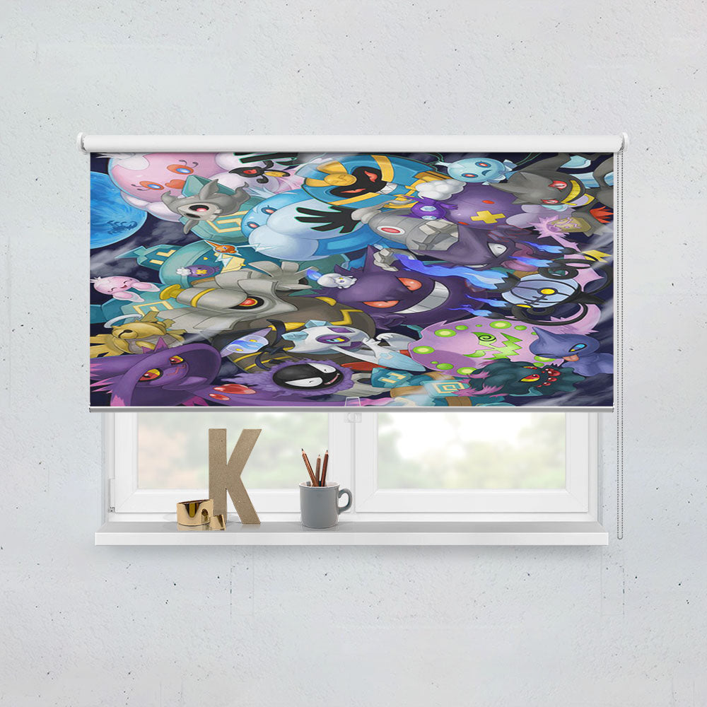 Dark Pokemon All Collection Window Roller Blinds Shades