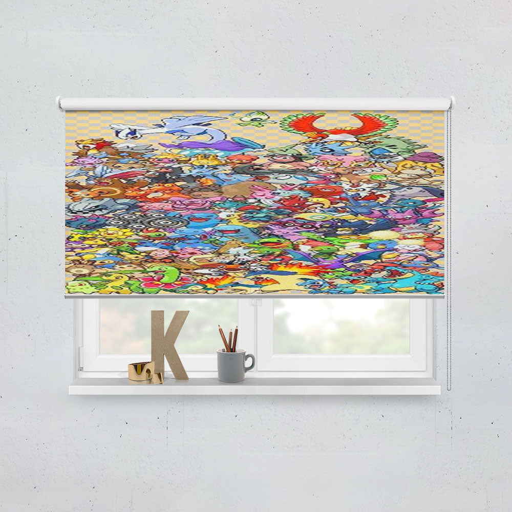 Epic Pokemon Generation Cross Stitch Window Roller Blinds Shades