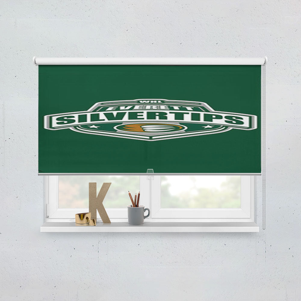 Everett Silvertips Logo Window Roller Blinds Shades
