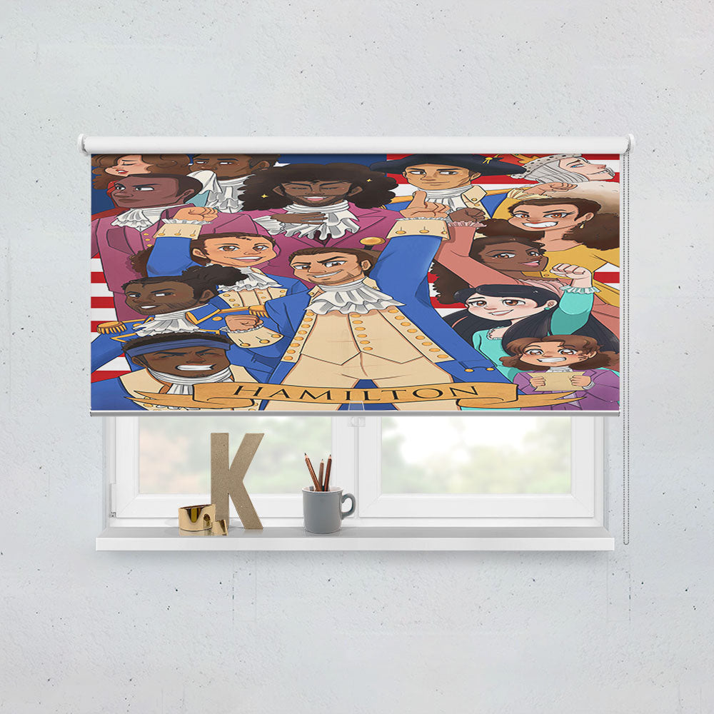 Hamilton American Musical Characters Artwork Window Roller Blinds Shades