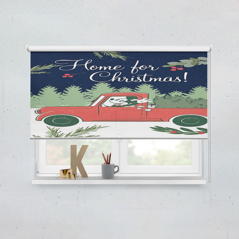Home For Christmas Mickey Window Roller Blinds Shades
