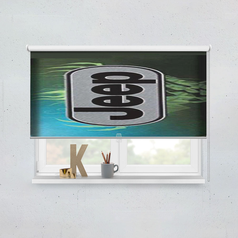 Jeep Green Flames Window Roller Blinds Shades