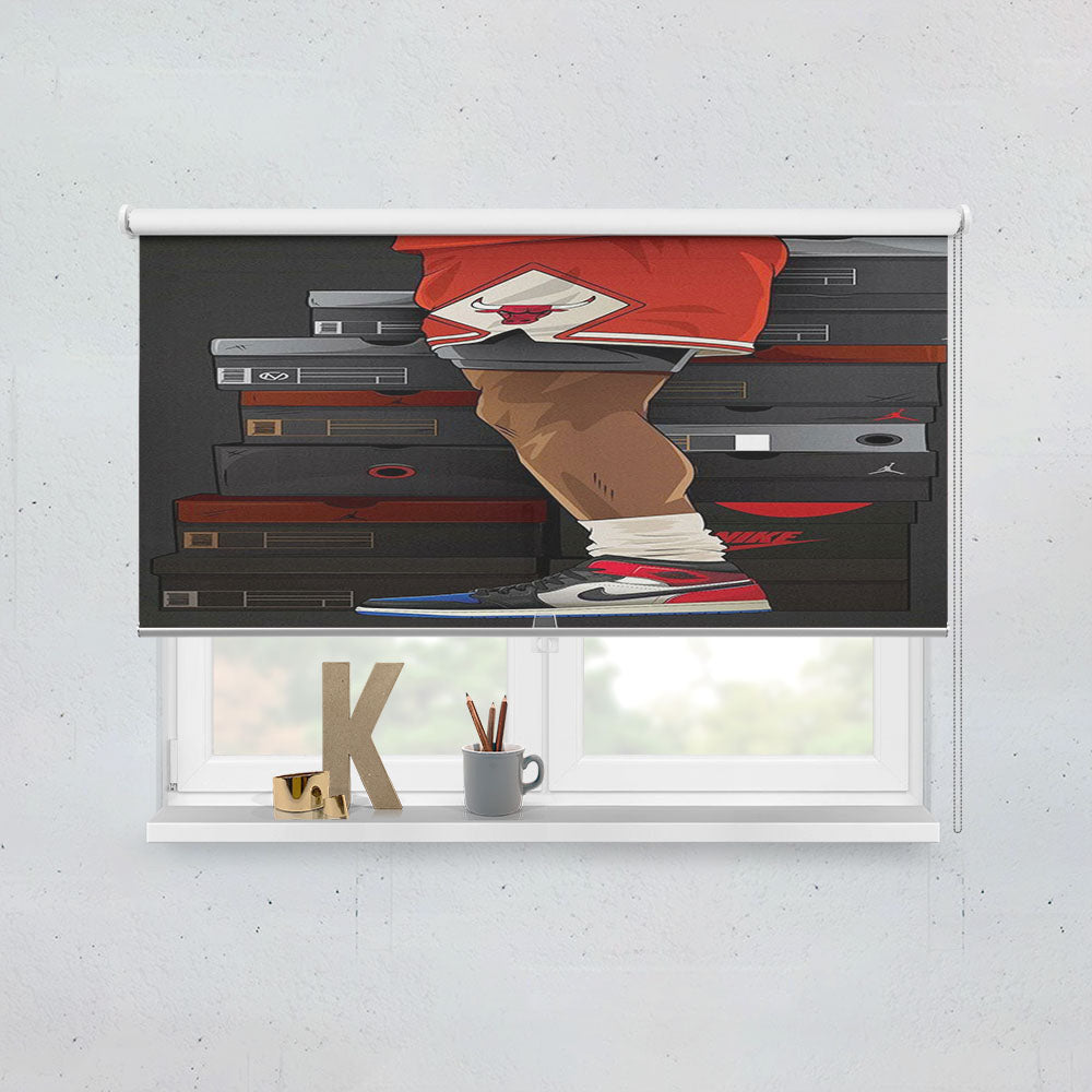 Jordan Sneaker Collection Illustration Window Roller Blinds Shades