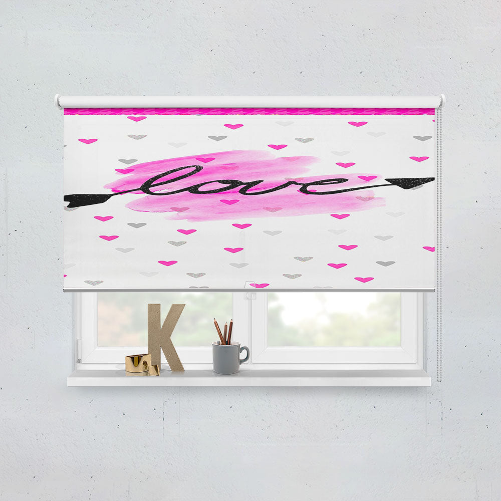 Kitty Pink Valentine Pattern Love Window Roller Blinds Shades