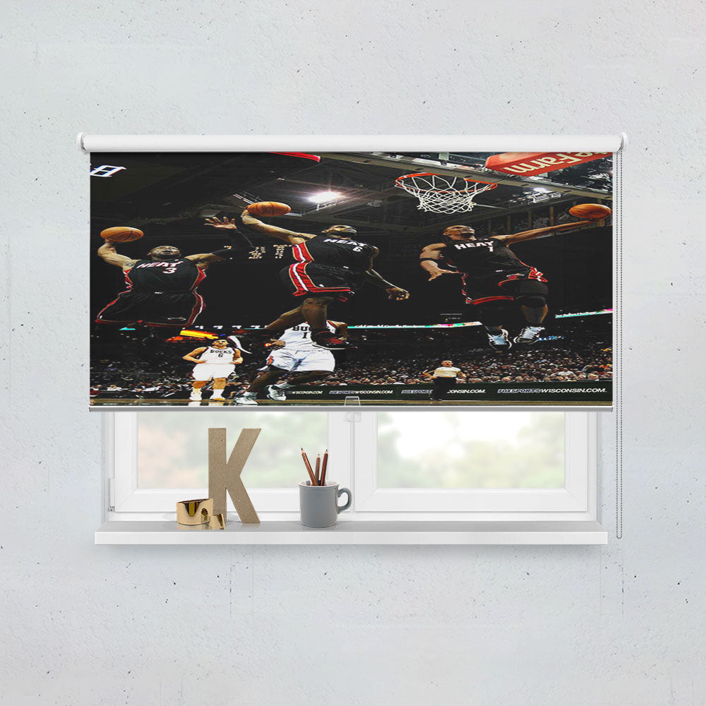 Lebron James Heat Dunk Window Roller Blinds Shades