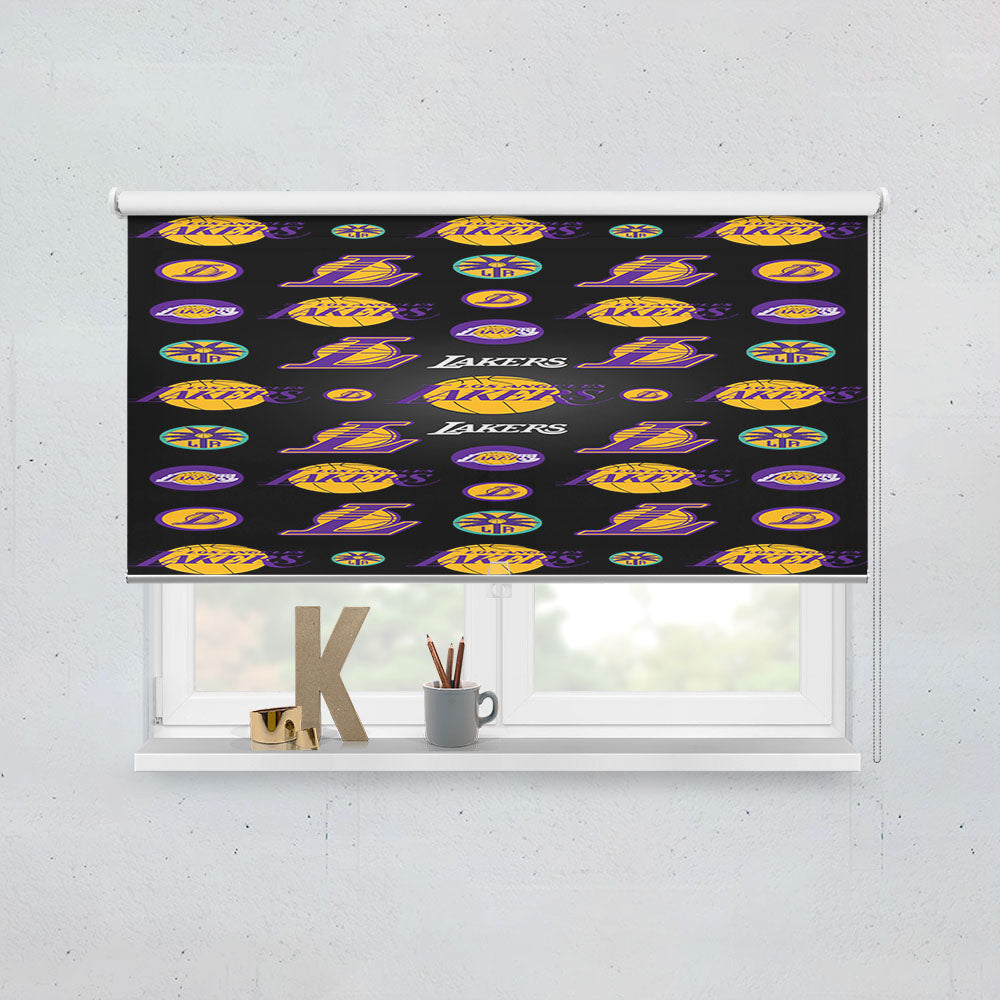 Los Angeles Lakers Logo Pattern Window Roller Blinds Shades