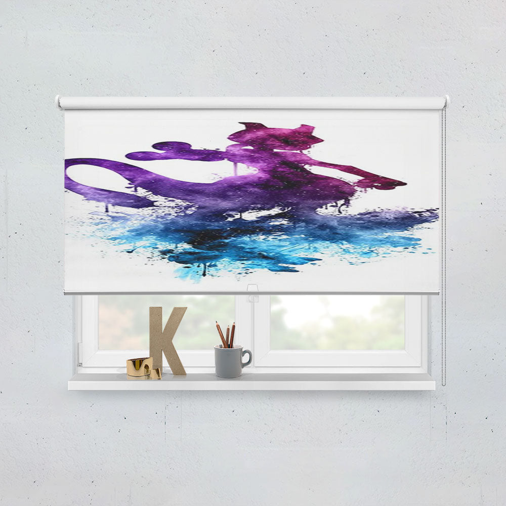 Mewtwo Galaxy Pokemon Silhouette Art Window Roller Blinds Shades