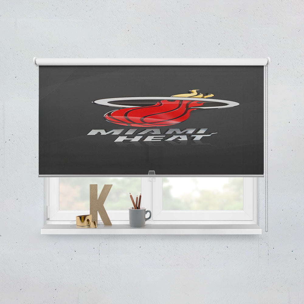 Miami Heat Basketball Team 3D Logo Wallpaper Window Roller Blinds Shades