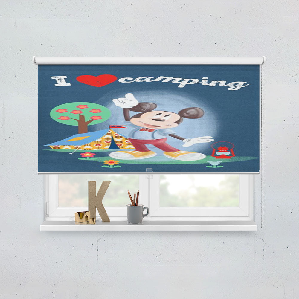 Mickey I Love Camping Window Roller Blinds Shades