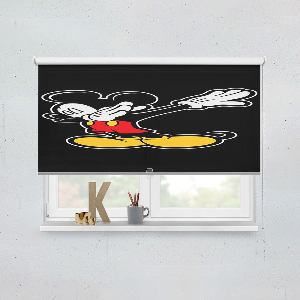 Mickey Keep Dabs Style On The Black Window Roller Blinds Shades