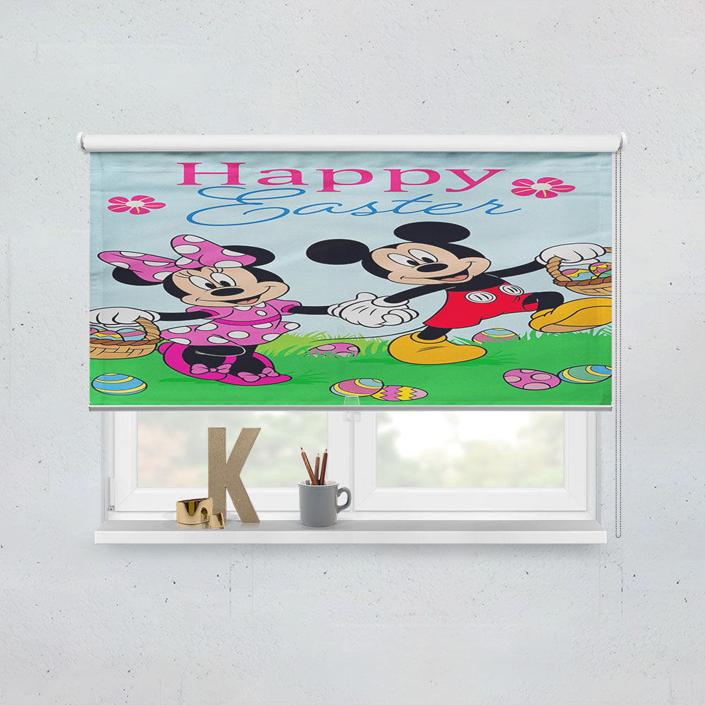 Mickey Mouse And Minnie Mouse Happy Easter Window Roller Blinds Shades