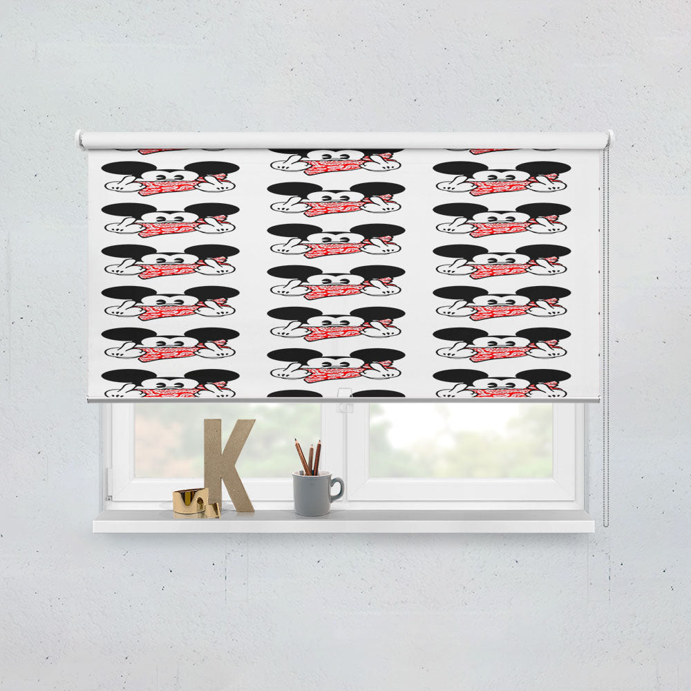 Mickey Mouse Obey Pattern Window Roller Blinds Shades