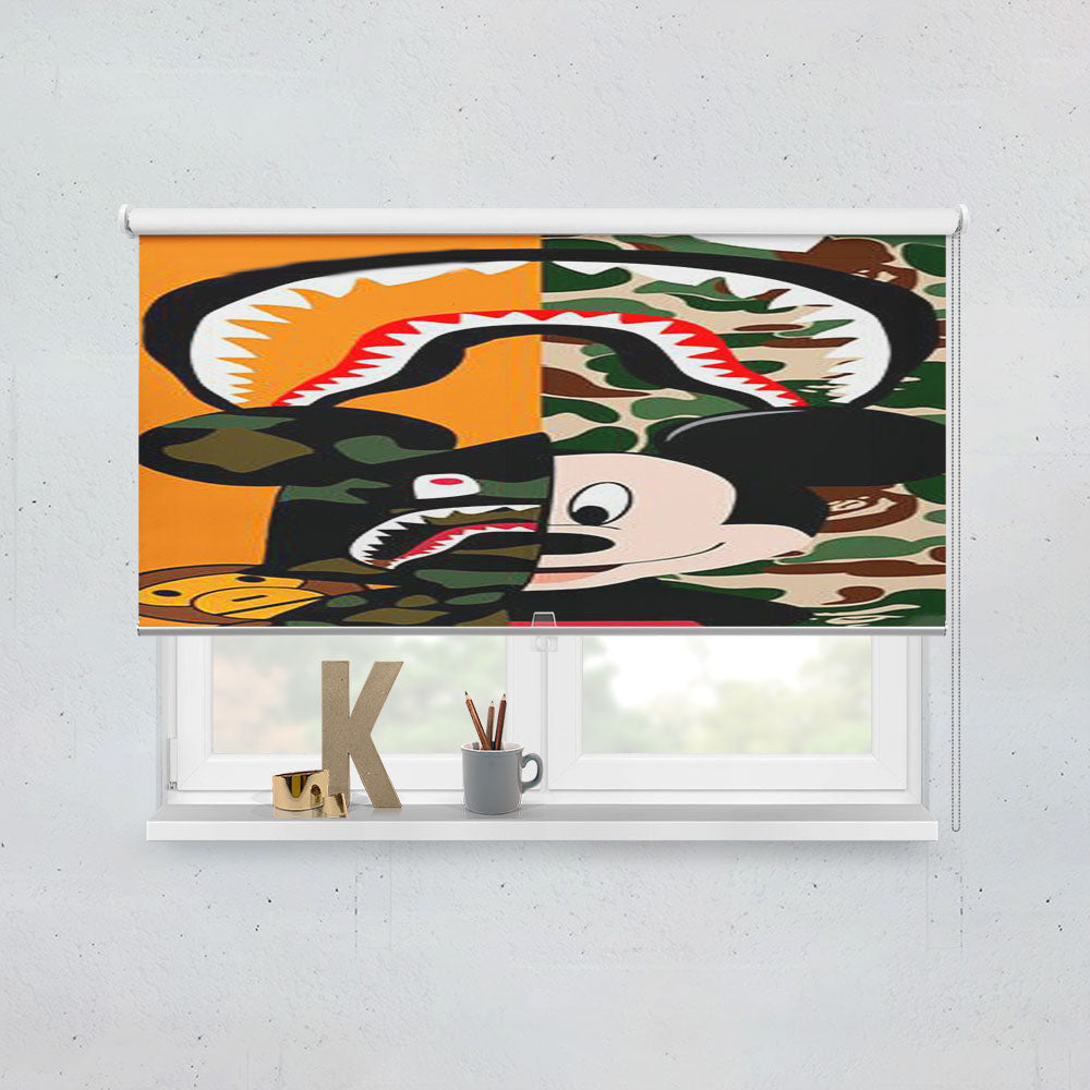 Mickey Wear A Bape Window Roller Blinds Shades