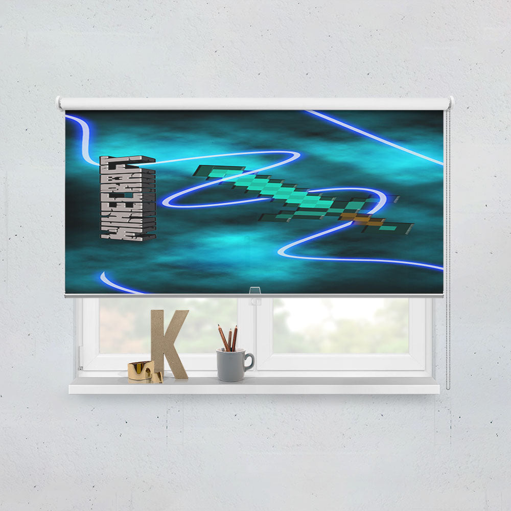 Minecraft Creeper Sword Window Roller Blinds Shades