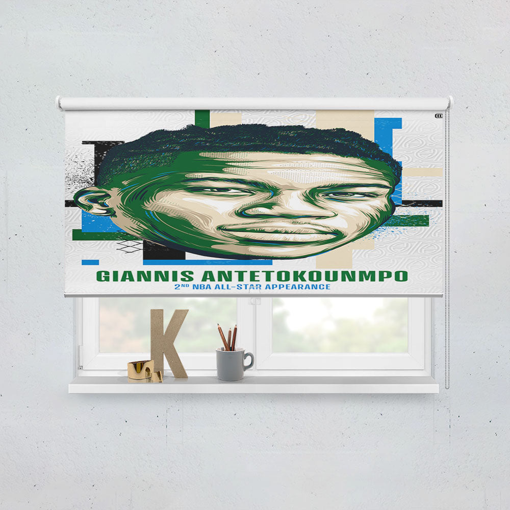 Nba All Star Giannis Antetokounmpo Window Roller Blinds Shades