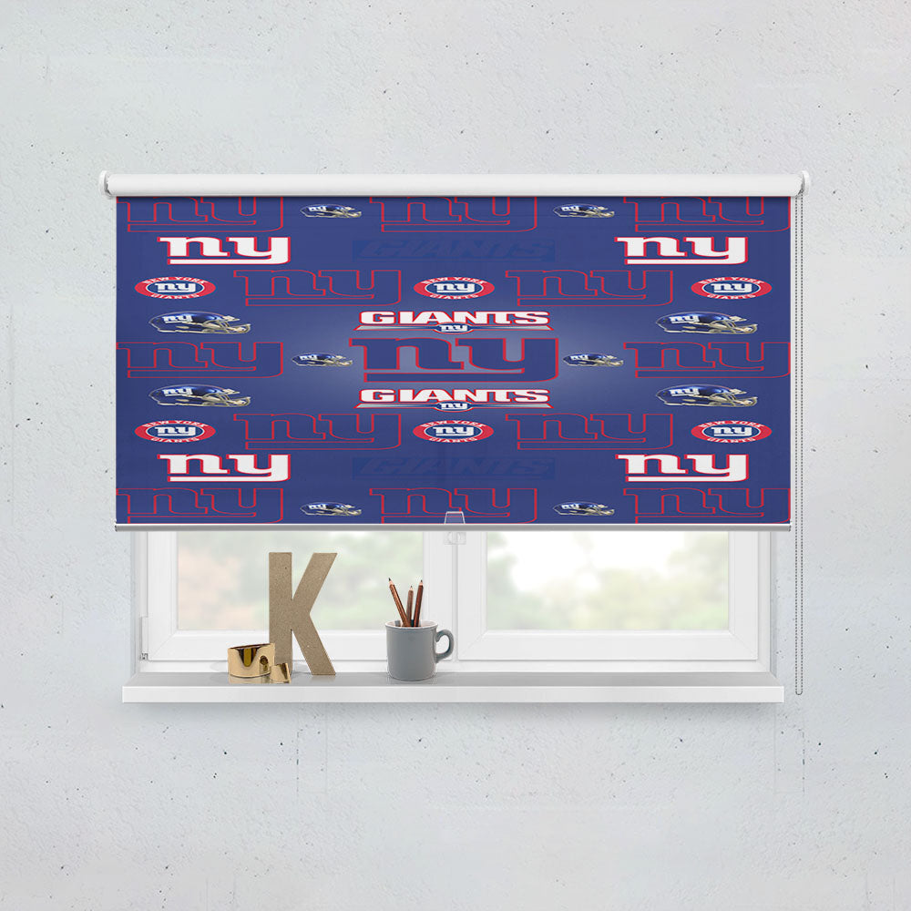 New York Giants Logo Pattern Blue Window Roller Blinds Shades