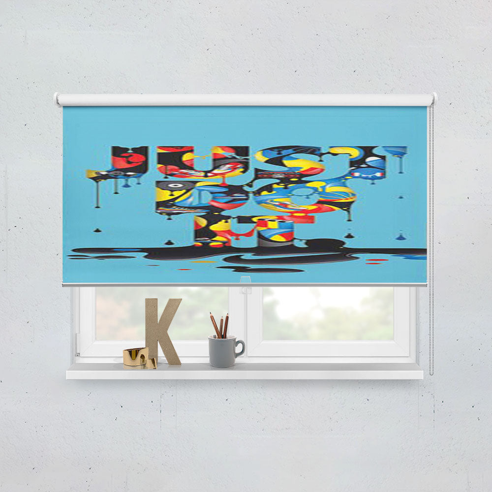 Nike Just Do It Paint Blue Bg Window Roller Blinds Shades
