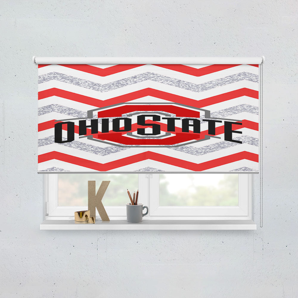 Ohio State Osu Red White Glitter Logo Window Roller Blinds Shades