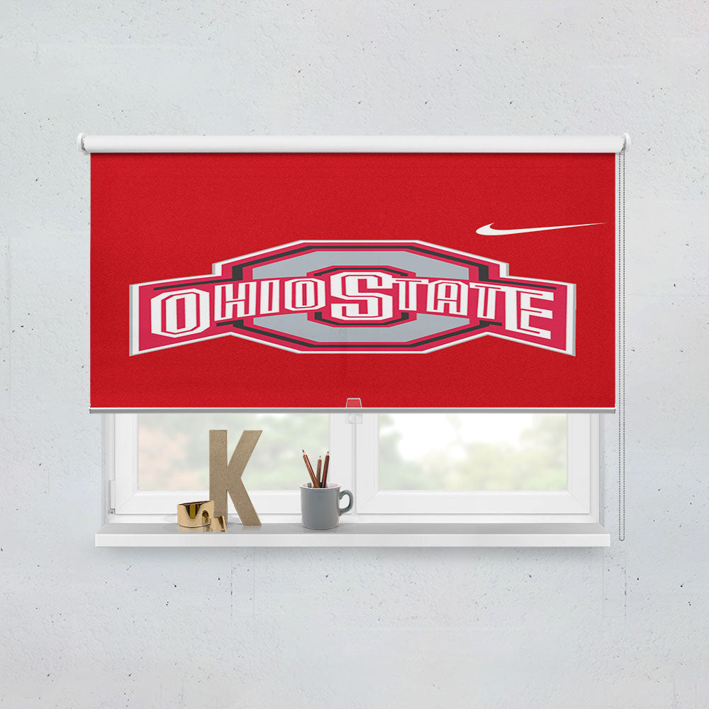 Ohio State Red Wallpaper Logo Window Roller Blinds Shades