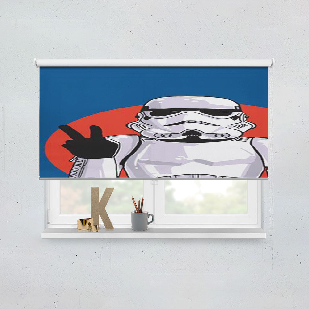 Peace Sign Storm Trooper Star Wars Window Roller Blinds Shades