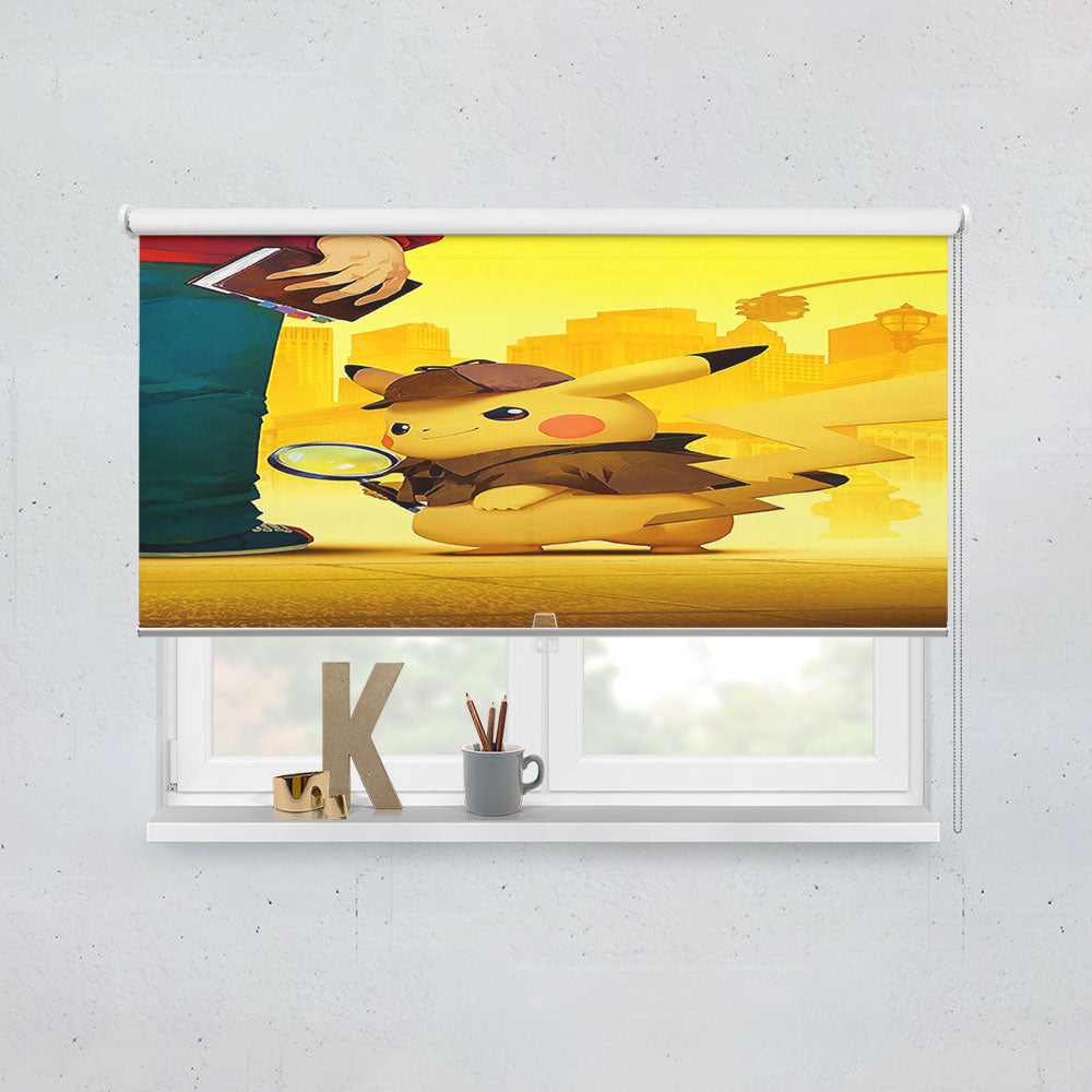 Pikachu Detective Cartoon Movie Window Roller Blinds Shades