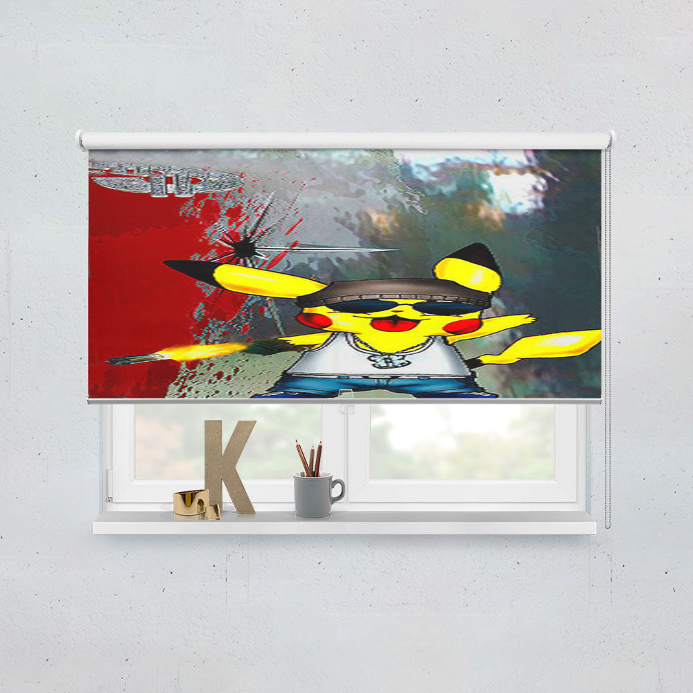 Pikachu Gangster Window Roller Blinds Shades