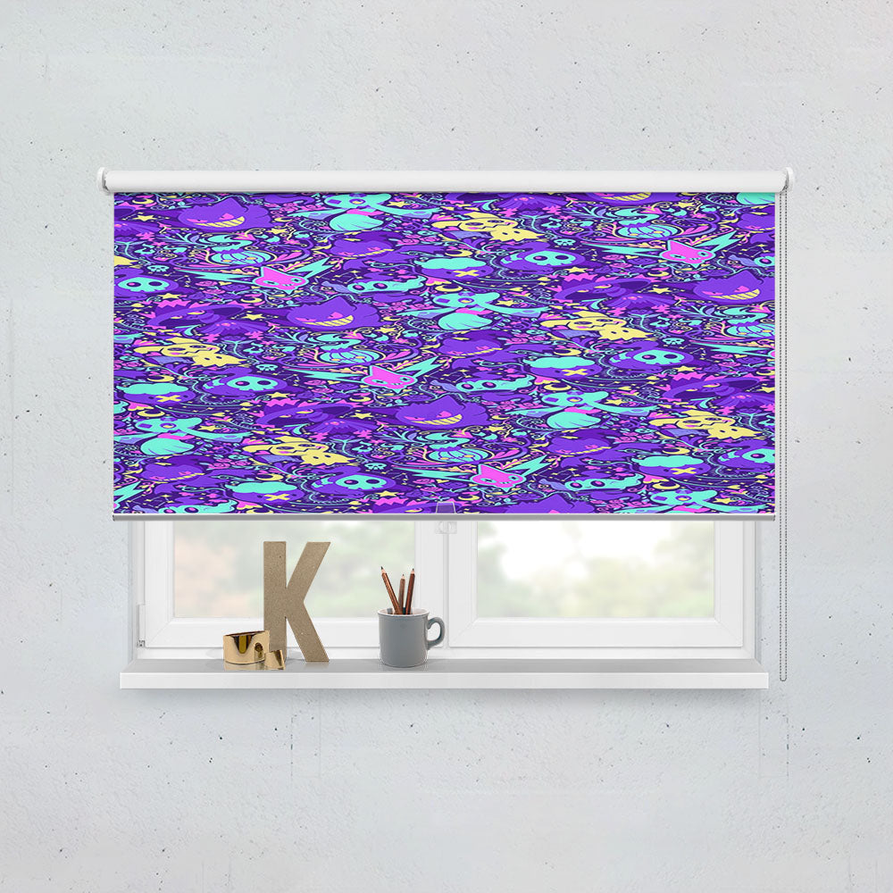 Pokemon Creepy Ghost Lavender Town Myth Window Roller Blinds Shades