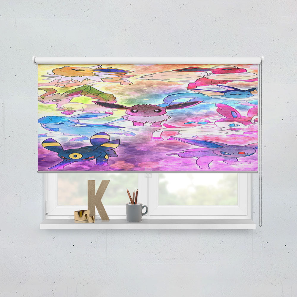 Pokemon Eevee Collections Illustrations Window Roller Blinds Shades